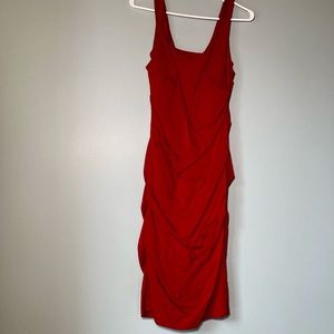Rouched Red Dress
